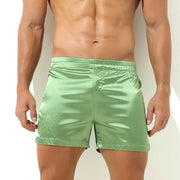Men's Sleep Bottoms Sexy Pajamas Shorts Soft Silky Loose Boxers Shorts Underwear Men Home Lounge Arrow Panties Men Sleepwear