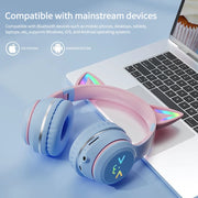 New  RGB cute cat Bluetooth Earphones