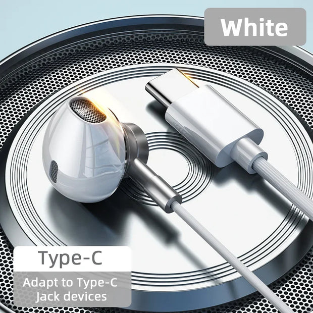 HiFi Bass Stereo Volume Control Mic 3.5mm Wired Earbuds