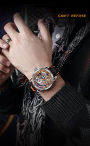 Men's Casual Mechanical Watch Automatic Luxury Brand New Sport Watches Man Hollow Out Fashion Waterproof Business Luminous Clock