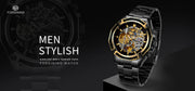 2024 Stainless Steel Skeleton Mechanical Watch Male Automatic Movement Man Wrist Watches Waterproof High End Luxury reloj hombre