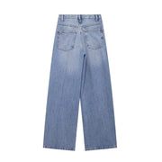 TRAF Women's Basic Hundred Jeans New Fashion Asymmetric Design High Waist Wide Leg Trousers Casual Women's Straight Leg Jeans
