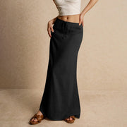 Summer Vacation Women's Summer Maxi Skirt Drawstring Low Waist A Line Casual Skirts Bodycon Long Skirt Beach Women's clothing