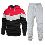 Men's Sets, Sportswear, Fashion and Leisure Spring and Fall Models, Splicing Hooded Sweater Pants Two-piece Set, Men's Sets