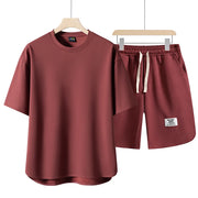 2025 Summer Sets Men Fashion Short Sleeve Shirt/Shorts Two-piece Mens Streetwear Loose Hollow Out Set Mens Short Sets M-4XL TZ16