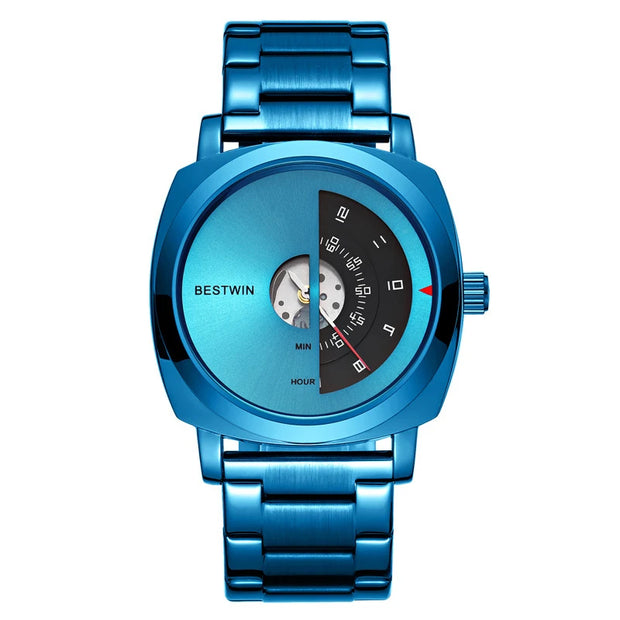 UTHAI Men's Quartz Watch Fashion Leisure Business Watch Waterproof Personalized Pointer Alloy Steel Band Watch
