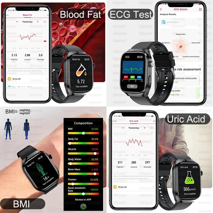 2025 New Uric Acid Blood Fat Smart Watch