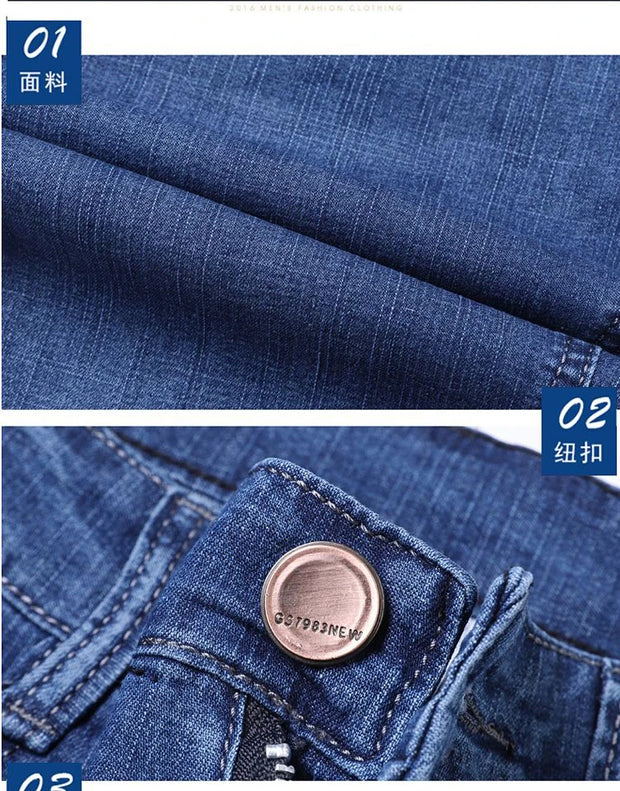 New high-end denim shorts for men in spring and summer of 2025, loose and versatile, trendy brand business casual denim shorts