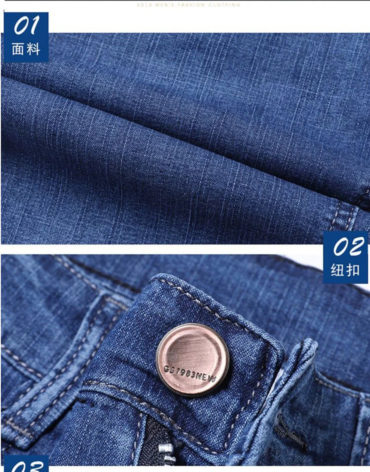 New high-end denim shorts for men in spring and summer of 2025, loose and versatile, trendy brand business casual denim shorts