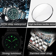 Men Luminous Date Waterproof Chronograph Quartz Watch