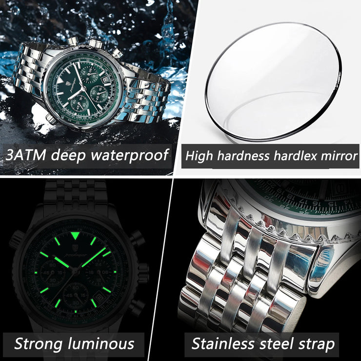 Men Luminous Date Waterproof Chronograph Quartz Watch