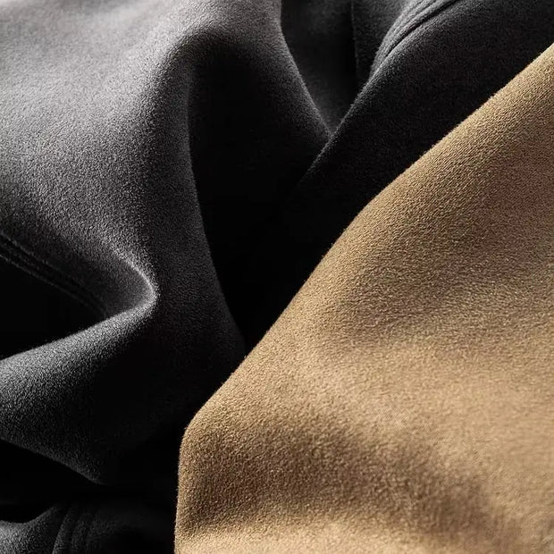 New Spring Autumn Casual Jackets Men Turn Down Collar Slim Fit England Style Deerskin Fleece Jacket Male Vintage Outwear Coats