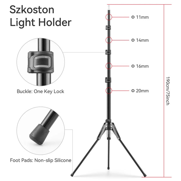 1.9M/75Inch Aluminium Light Stand