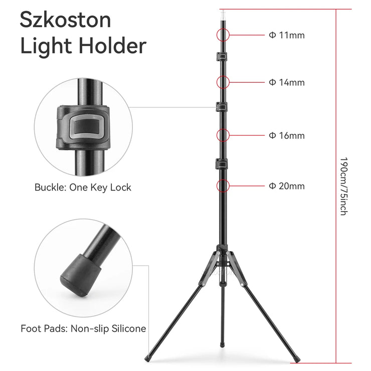 1.9M/75Inch Aluminium Light Stand
