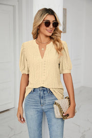 Womens Tops V Neck Ruffle Sleeve Blouses Short Sleeve Casual Tops T-Shirts for Women Autumn Winter