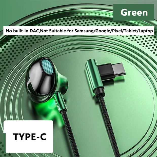 3.5mm/Type-C 90 Degree Elbow Plug Headphones