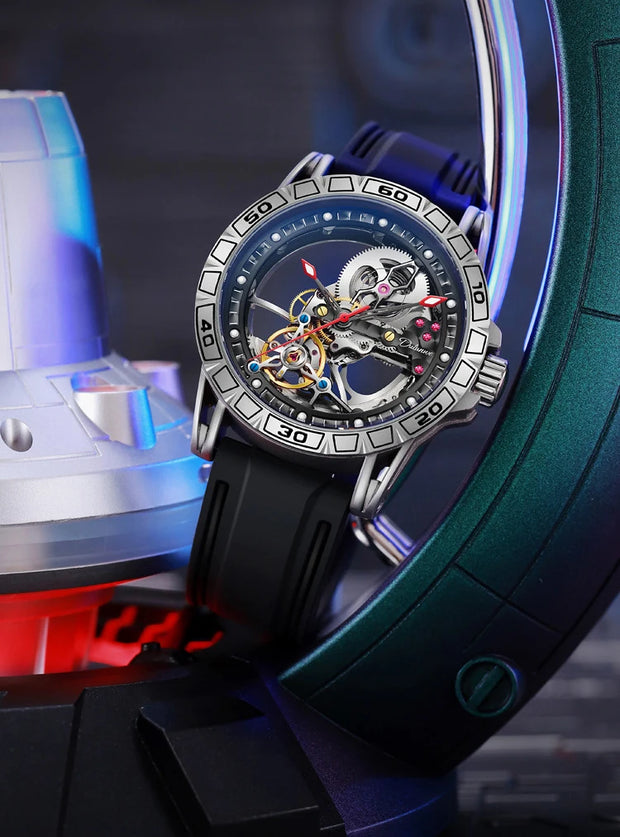 Men's Casual Mechanical Watch Automatic Luxury Brand New Sport Watches Man Hollow Out Fashion Waterproof Business Luminous Clock