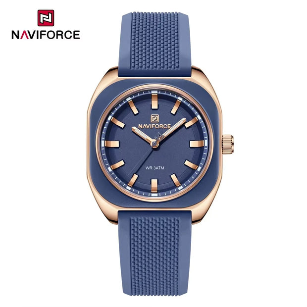 NAVIFORCE Fashion Women's Watch Casual Elegant Simple Polygon Quartz Silicone Watch Gift for Women Wristwatch Relogio Feminino