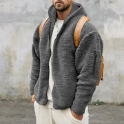 2025 Men's Casual Double-sided Plush Warm Jacket Autumn Winter Thick Wool Coats Solid Hooded Fleece Hoodies Loose Men Clothing