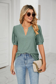 Womens Tops V Neck Ruffle Sleeve Blouses Short Sleeve Casual Tops T-Shirts for Women Autumn Winter