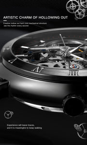 Forsining Official Automatic Mechanical Skeleton Watch Men Stainless Steel Skeleton Luminous Hands Military Business Waterproof