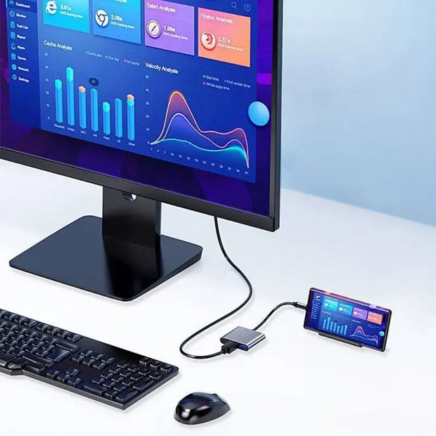 USB C HUB 3in1 Type C 3.0 to HDMI-compatible Docking Station PD Fast Charge