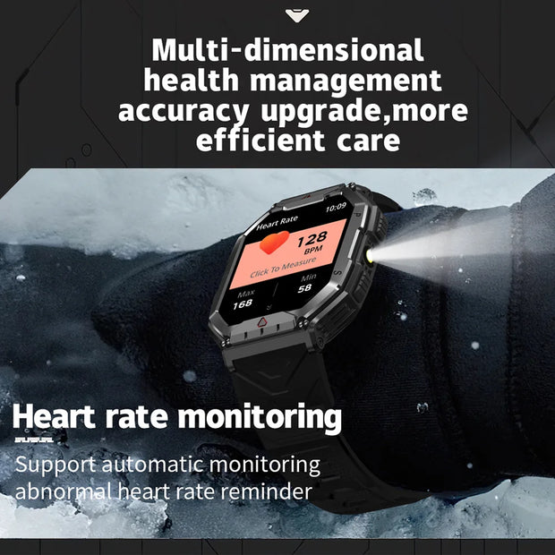 New Rugged Military LED Flashlight Smart Watch