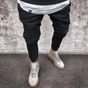 Denim Pencil Pants Men Vintage Washed Jeans High Waist Pockets Zipper Fly Basics Ankle Length Trousers 2025 Casual Long Denims