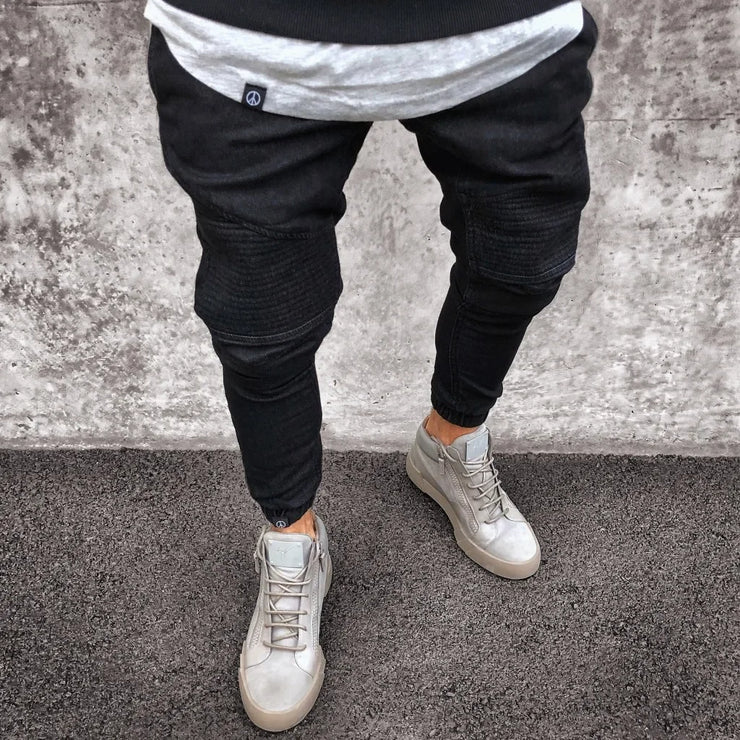 Denim Pencil Pants Men Vintage Washed Jeans High Waist Pockets Zipper Fly Basics Ankle Length Trousers 2025 Casual Long Denims