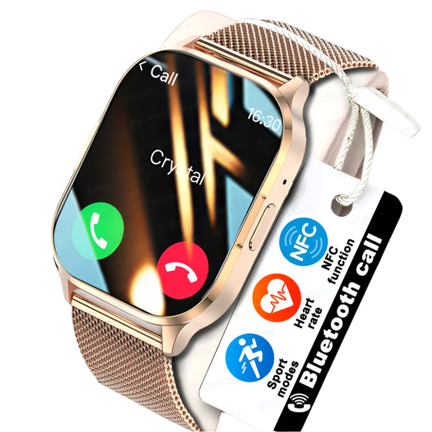 Women AMOLED Screen Bluetooth Call  NFC Sport Watch