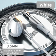 HiFi Bass Stereo Volume Control Mic 3.5mm Wired Earbuds