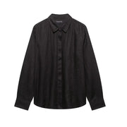TFMLN 2025 Women Blouse Trouser Sets Office Ladies Elegant Long Sleeve Casual Loose Shirt Wide Leg Pant Suits Simple Outfits