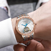 Hollow Tourbillon Automatic Watch for Men Simple Style Luminous Dial Waterproof Mechanical Mens Watches Luxury Reloj Hombre New