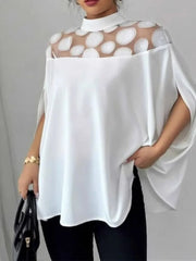 Elegant White Womens Tops And Blouses New Summer Color Mesh Off-shoulder Bat Sleeve Elegant Top For Women Shirts Women Clothes