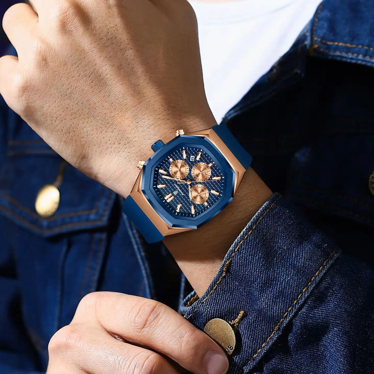 Men Waterproof Luminous Chronograph Wristwatch