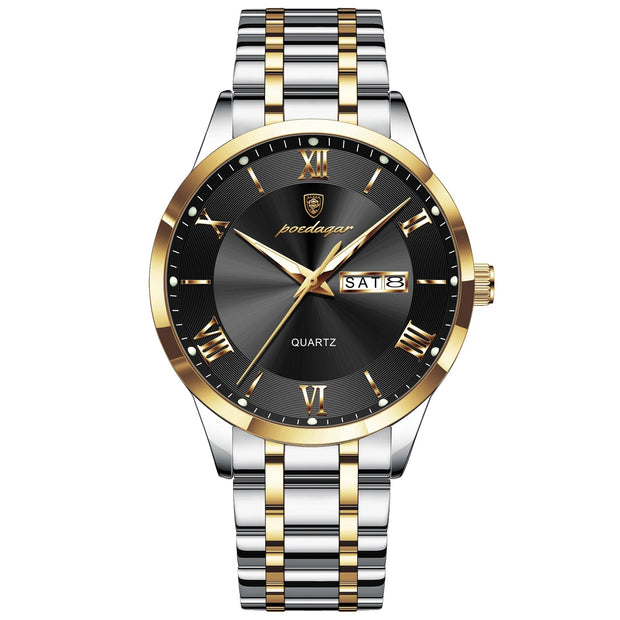 Men Waterproof Luminous Week Date Sports Wristwatch