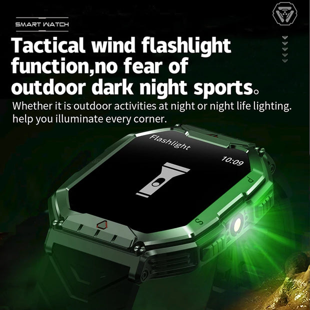 New Rugged Military LED Flashlight Smart Watch