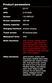 LIGE 1.43" AMOLED Man Smart Watch Bluetooth Call NFC Outdoor Compass Smartwatch Men Fitness Tracker 100+ Sport Modes Bracelet