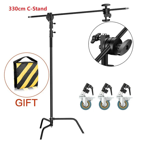 2.6M/8.5FT Stainless Steel Century Foldable Light Stand Tripod