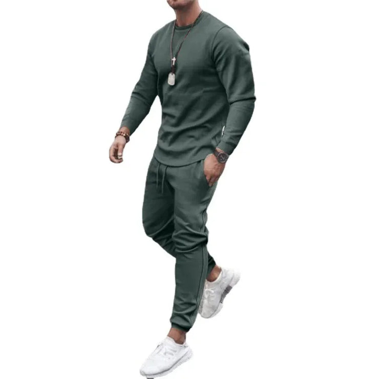 Men's Sets Casual Tracksuit Men Long Sleeve O-Neck T Shirts+Sport Long Pants Suit Casual Men Clothing Mens Joggers Sets Summer