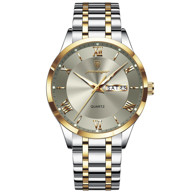Men Waterproof Luminous Week Date Sports Wristwatch