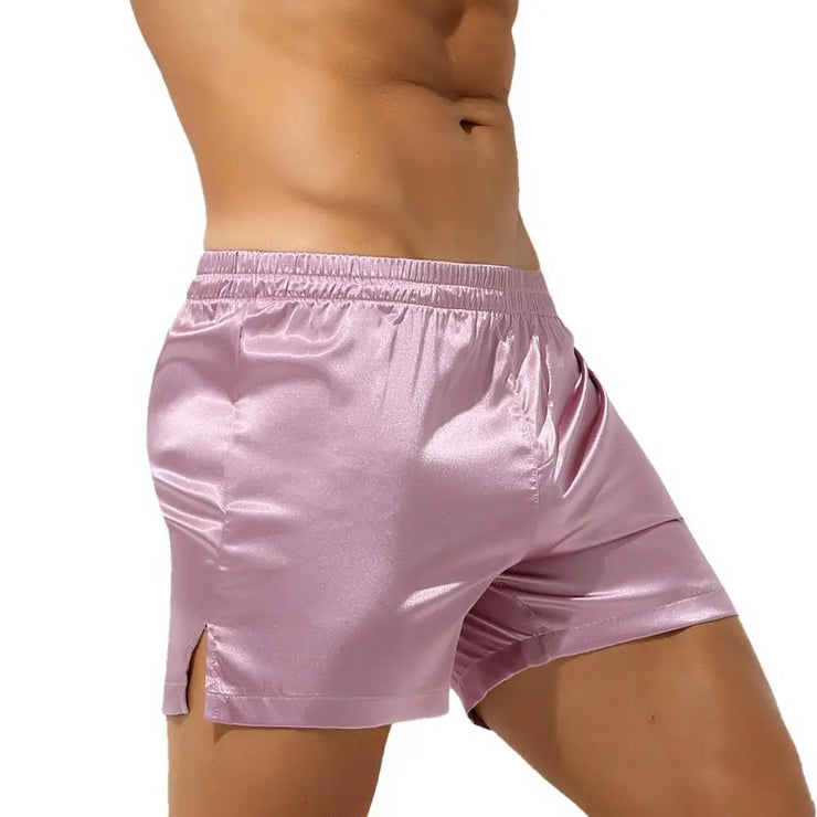 Men's Sleep Bottoms Sexy Pajamas Shorts Soft Silky Loose Boxers Shorts Underwear Men Home Lounge Arrow Panties Men Sleepwear