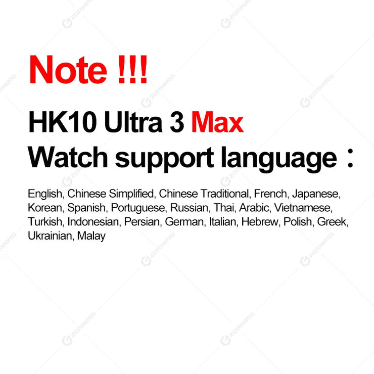 HK10 Ultra 3 Max AMOLED Smart Watch