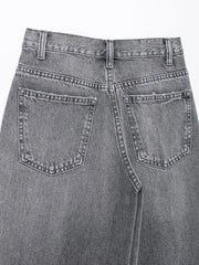 TRAF Women's Basic Hundred Jeans New Fashion Asymmetric Design High Waist Wide Leg Trousers Casual Women's Straight Leg Jeans