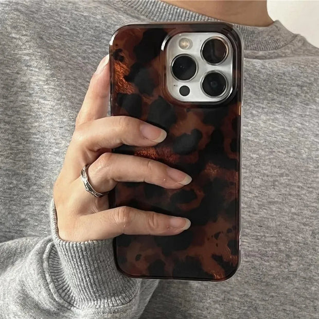 New Retro Amber Texture Laser Phone Case
