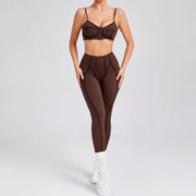 New Yoga Set Women Tracksuit Workout Legging Athletic Suit Gym Push Up Legging Fitness Bra Sports Wear Active Wear