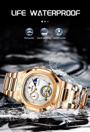 LIGE Classic Retro Men Watch Fashion Business Men's Mechanical Wristwatches Top Brand Luxury Waterproof Automatic Watch For Men