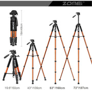 187cm/73.6in Tall Zomei Aluminum Alloy Portable Tripod
