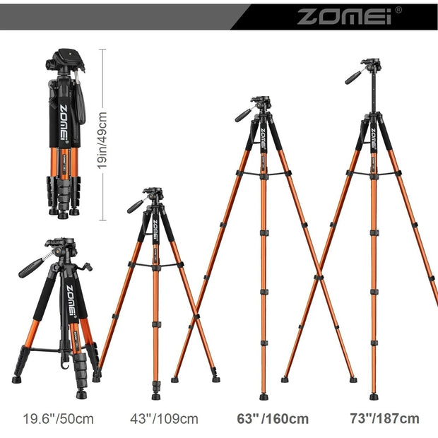 187cm/73.6in Tall Zomei Aluminum Alloy Portable Tripod