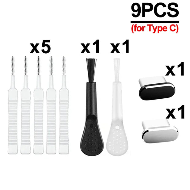 Cell Phone Charging Port Dust Plug Cleaning Brush